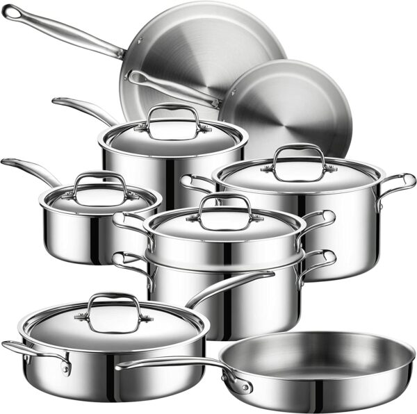 Legends 5 ply 14pc all stainless steel heavy pots
